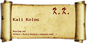 Kali Kolos névjegykártya